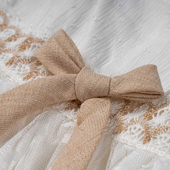 Παιδικό φόρεμα Εβίτα για κορίτσια sand castle μπεζ αμπιγέ φορέματα απλά casual γάμους βαφτίσεις ρομαντικά ετών online (4)