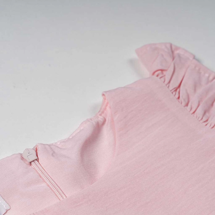 Βρεφικό φόρεμα Εβίτα για κορίτσια Glory ροζ καλοκαιρινά ελληνικά casual μηνών φορεματάκια online (2)