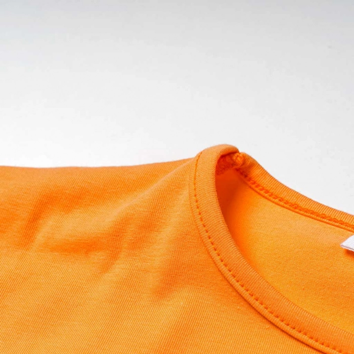Παιδικό σετ ΝΕΚ για κορίτσια vitame sea πορτοκαλί καλοκαιρινά σετάκια μακό με βερμούδα t-shirt ελληνικά μοντέρνα ετών (2)
