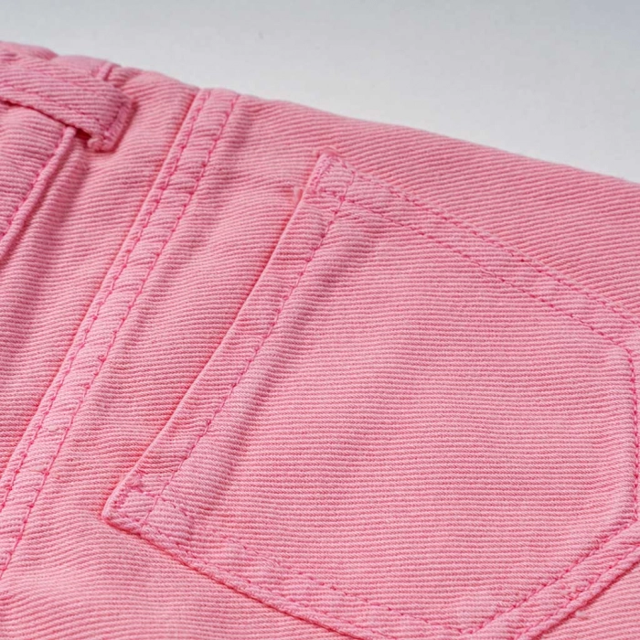 Παιδικό σορτς New College για κορίτσια Pink vibes ροζ τζιν άνετο καλοκαιρινό casual ετών (4)