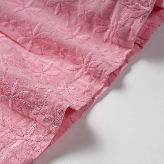 Βρεφικό φόρμεα Losan για κορίτσια sugar summer ροζ καλοκαιρινά φορέματα αμπιγέ απλά αμάνικα σκέτα ετών (4)