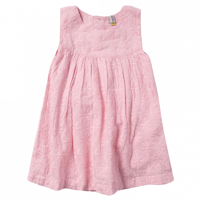 Βρεφικό φόρμεα Losan για κορίτσια sugar summer ροζ καλοκαιρινά φορέματα αμπιγέ απλά αμάνικα σκέτα ετών