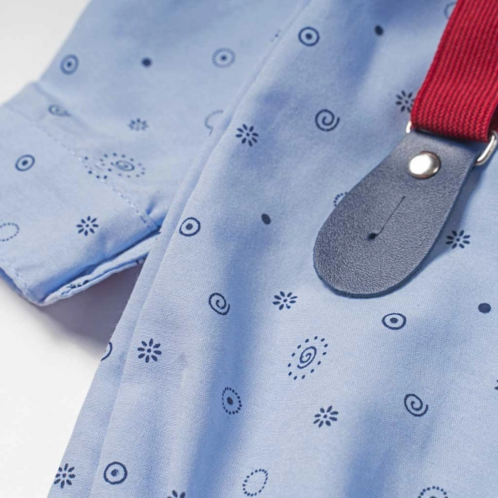 Βρεφικό σετ με πουκάμισο για αγόρια Porto μπλε μηνών καλό ντύσιμο βρεφικά με παπιγιόν online (4)