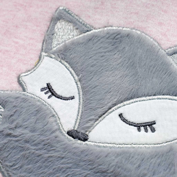 Παιδική πιτζάμα Εβίτα για κορίτσια Foxy fox μοντέρνα κοριτσίστικη χειμωνιάτικη βαμβακερή ελληνικά ετών online (3)
