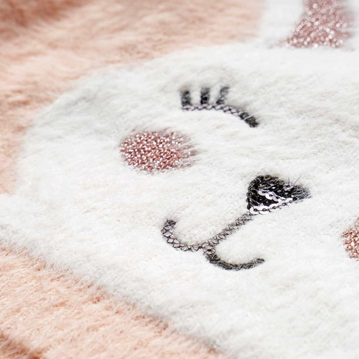Παιδική μπλούζα Εβίτα για κορίτσια Cute Rabbit ροζ επώνυμες ετών χειμερινές πλεκτές online (2)