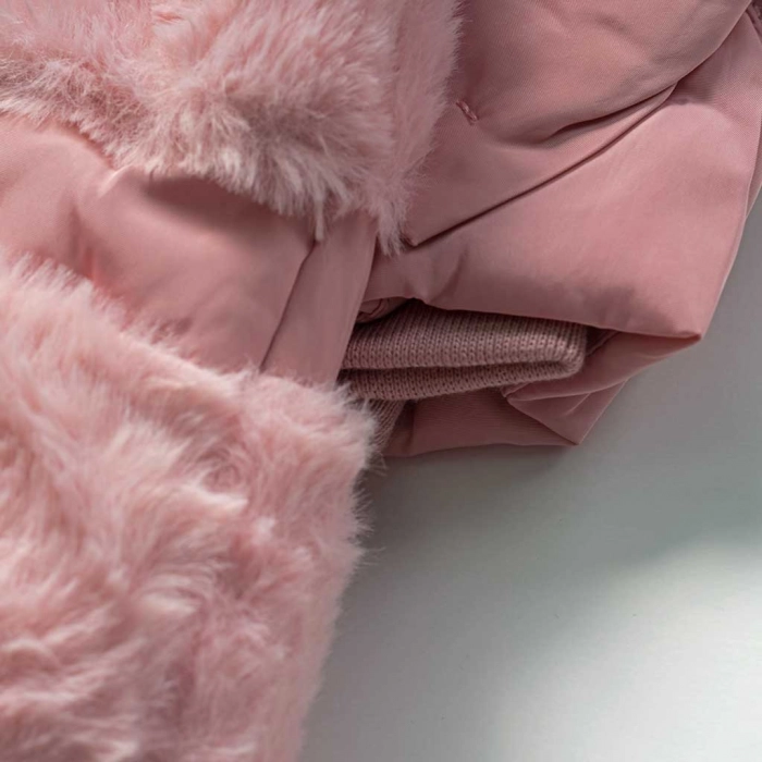 Βρεφικό μπουφάν Εβίτα για κορίτσια Fur n Fluffy ροζ ζεστό χειμωνιάτικο καθημερινό γούνα μηνών online (3)