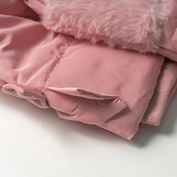Βρεφικό μπουφάν Εβίτα για κορίτσια Fur n Fluffy ροζ ζεστό χειμωνιάτικο καθημερινό γούνα μηνών online (5)
