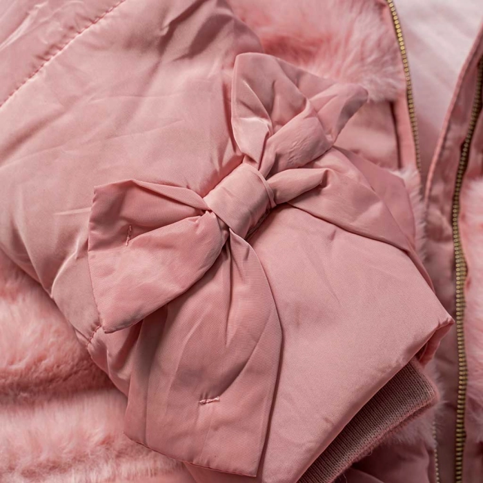 Βρεφικό μπουφάν Εβίτα για κορίτσια Fur n Fluffy ροζ ζεστό χειμωνιάτικο καθημερινό γούνα μηνών online (6)
