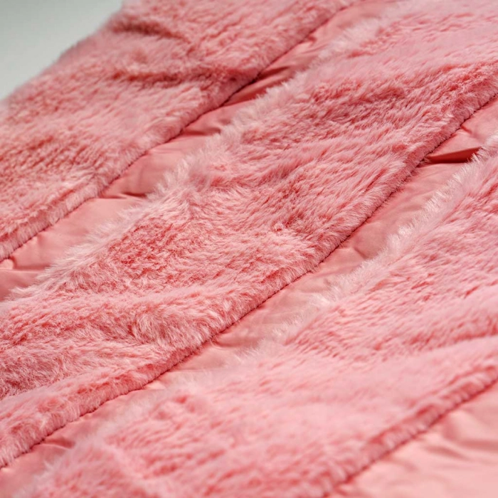 Βρεφικό μπουφάν Εβίτα για κορίτσια Fur n Fluffy ροζ ζεστό χειμωνιάτικο καθημερινό γούνα μηνών online (1)