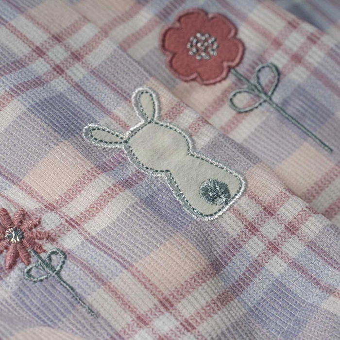 Βρεφικό φόρεμα Εβίτα για κορίτσια Rabbits σομόν εντυπωσιακά μηνών χειμερινά επώνυμα online  (3)