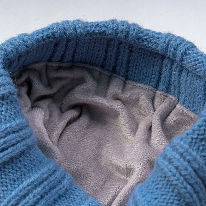 Παιδικό σετ σκούφος & κασκόλ wintery μπλε χειμώνας αγόρι οικονομικό ζεστό online (2)