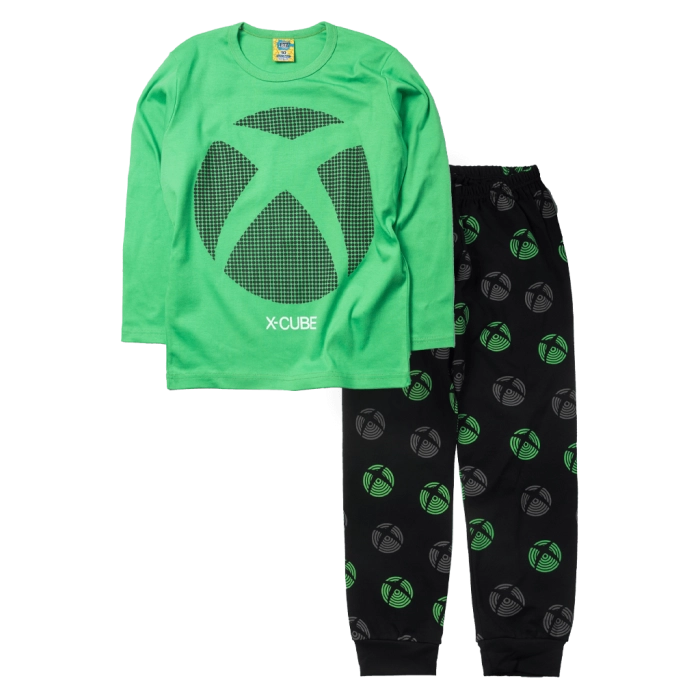 Παιδική πιτζάμα Like για αγόρια XBoxTwo πράσινηαγοριστικη χειμερινή πιτζάμα με μαινκραφτ ζεστή ετών online (1)