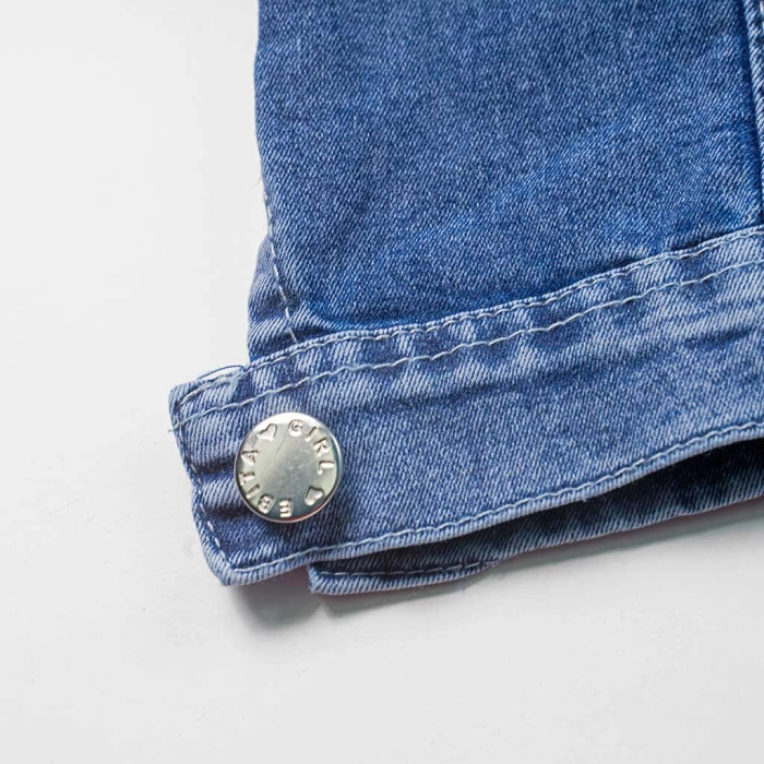 Παιδικό μπουφάν Εβίτα για κορίτσια Heart μπλε τζιν καθημερινό βόλτα ανοιξιάτικο κοντό ετών casual crop jean online (1)