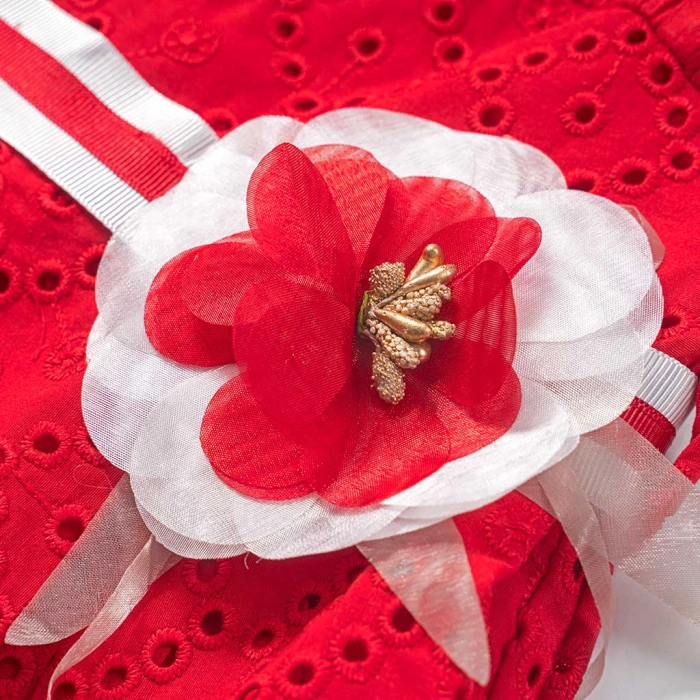 Παιδικό φόρεμα Εβίτα για κορίτσια Poppy κόκκινο μοντέρνο βόλτα καλοκαιρινό ετών casual online (15)