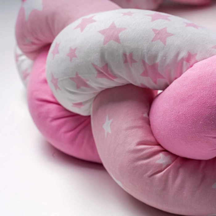 Βρεφική πλεξούδα για κούνια  sleeping star1 ροζ πάντες για κούνια μοντέρνες για μωράκια αγόρια κορίτσια online (5)