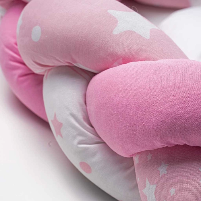 Βρεφική πλεξούδα για κούνια  sleeping cloud ροζ πάντες για κούνια μοντέρνες για μωράκια αγόρια κορίτσια online (1)