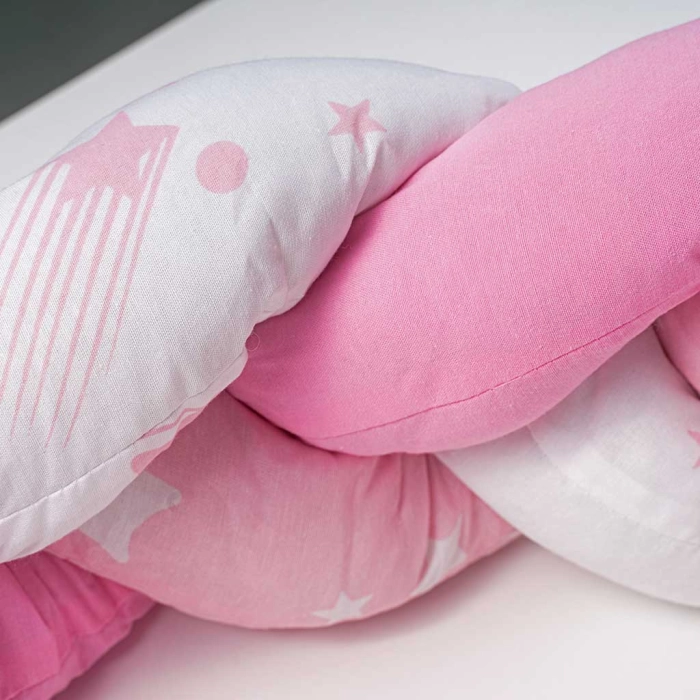 Βρεφική πλεξούδα για κούνια  sleeping cloud ροζ πάντες για κούνια μοντέρνες για μωράκια αγόρια κορίτσια online (4)