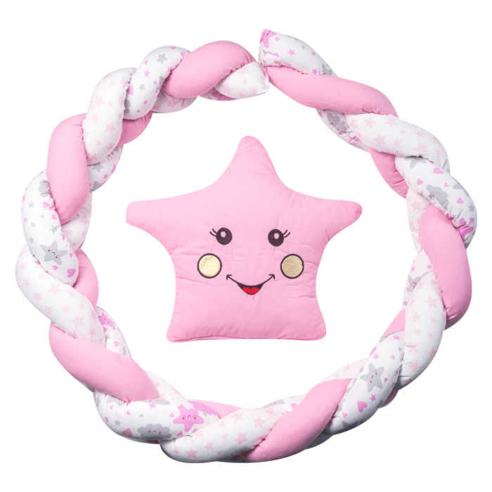 Βρεφική πλεξούδα για κούνια  sleeping star3 ροζ πάντες για κούνια μοντέρνες για κορίτσια κορίτσια online