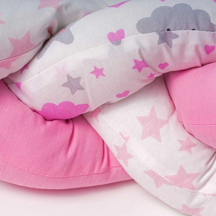 Βρεφική πλεξούδα για κούνια  sleeping star3 ροζ πάντες για κούνια μοντέρνες για μωράκια αγόρια κορίτσια online (4)