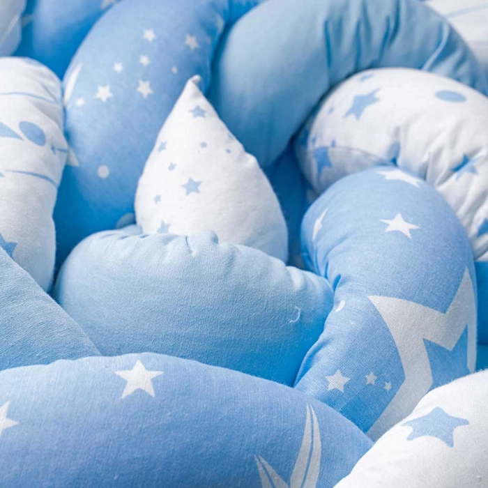 Βρεφική πλεξούδα για κούνια  sleeping star2 γαλάζιο πάντες για κούνια μοντέρνες για μωράκια αγόρια κορίτσια online (1)