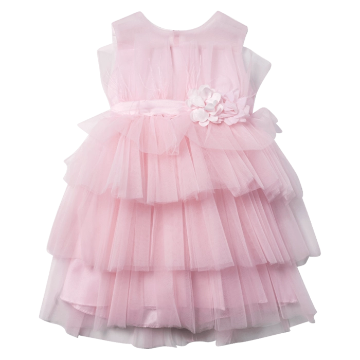 Βρεφικό φόρεμα αμπιγέ για κορίτσια Rosalias ροζ παρανυφάκι γάμο βάφτιση καλό τούλι ετών online (13)