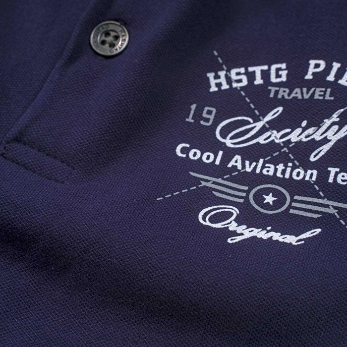 Παιδική μπλούζα Polo Hashtag για αγόρια Pilot μπλε πόλο καλοκαιρινό οικονομικό άνετο καλό ετών polo online (3)