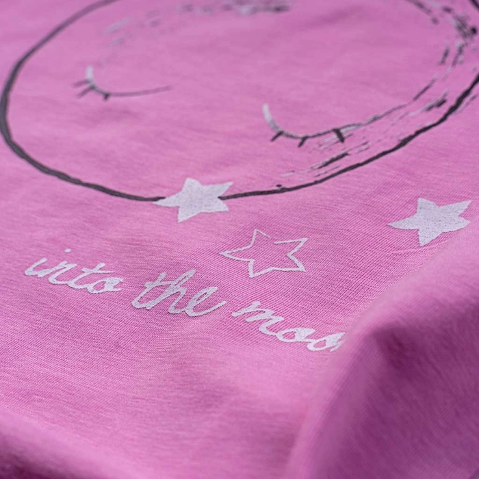 Παιδική πιτζάμα AKO για κορίτσια Moon ροζ άνετο καλοκαιρινό σπίτι μακό ύπνο ετών online (3)