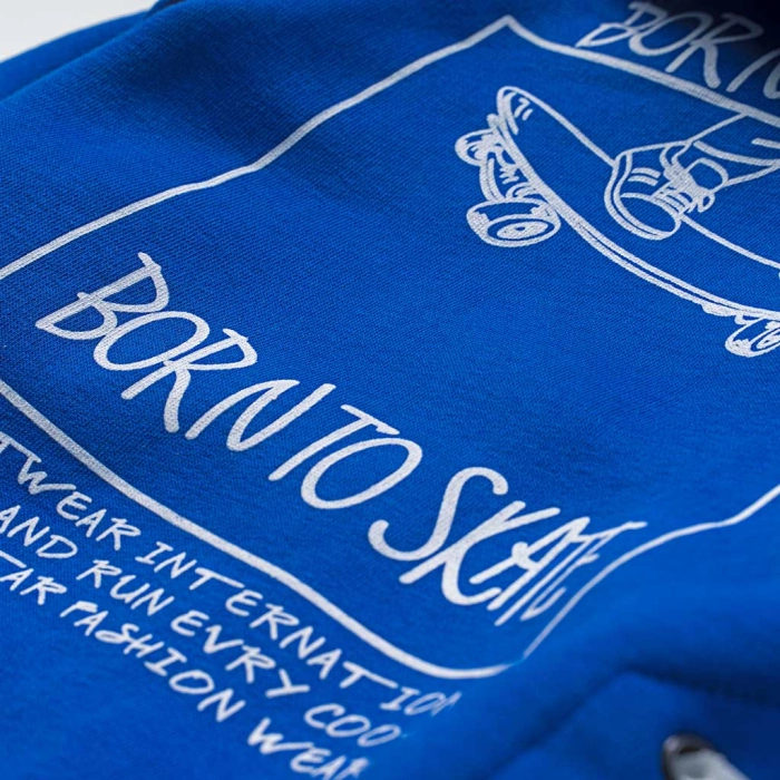 Παιδικό σετ φόρμας για αγόρια Born to Skate μπλε χειμωνιάτικο χνούδι άνετο σχολείο κουκούλα ετών online (9)