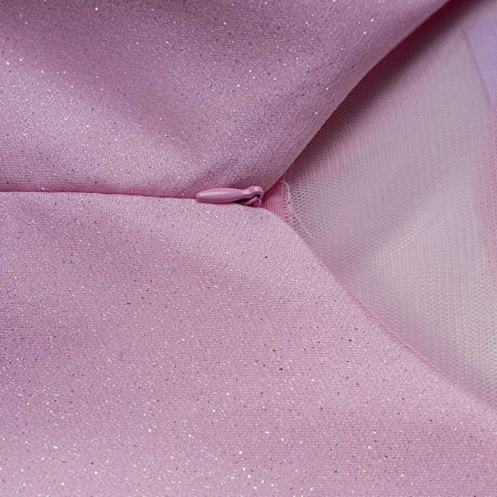 Παιδικό φόρεμα αμπιγέ για κορίτσια Aria ροζ γάμο βάφτιση χρυσόσκονη καλό τούλι ετών online (7)