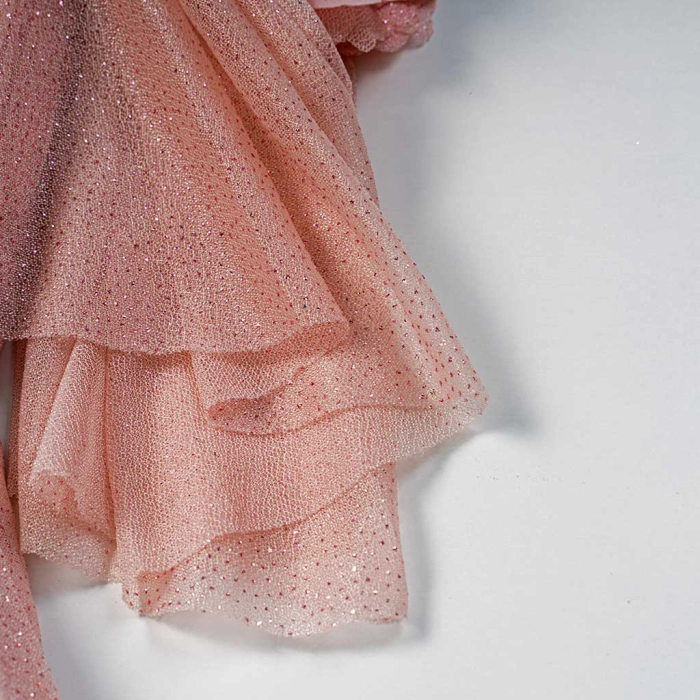 Παιδικό φόρεμα αμπιγέ για κορίτσια Mia ροζ γάμος βάφτιση χρυσόσκονη καλό τούλι ετών online (3)