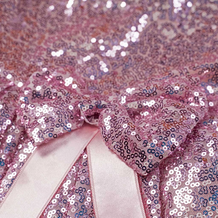 Παιδικό φόρεμα αμπιγέ για κορίτσια Giana ροζ παρανυφάκι γάμο βάφτιση καλό παγιέτες τούλι ετών online (3)