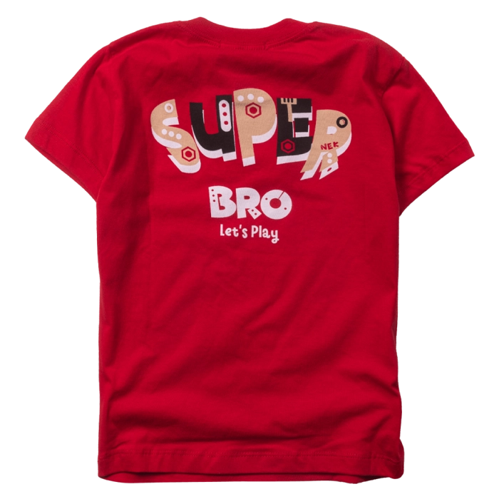 Παιδικό σετ ΝΕΚ για αγόρια Bro κόκκινο καλοκαιρινά σετάκια μακό αγορίστικα με βερμούδα κοντομάνικο ετών online (2)