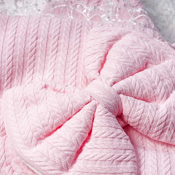 Βρεφικός υπνόσακος για κορίτσια Bow ροζ μοντέρνο νεογέννητο μαιευτήριο δώρο ζεστός online (2)