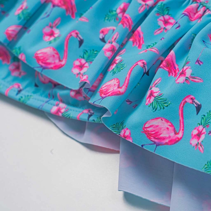 Παιδικό μαγιό Minoti για κορίτσια Flamingos γαλάζιο για θάλασσα προστασία UV ήλιο ρούχα για παραλία ετών online (4)