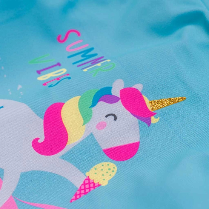 Παιδικό μαγιό Minoti για κορίτσια ολόσωμο Unicorn vibes γαλάζιο για θάλασσα προστασία UV ήλιο ρούχα για παραλία ετών online  (2)