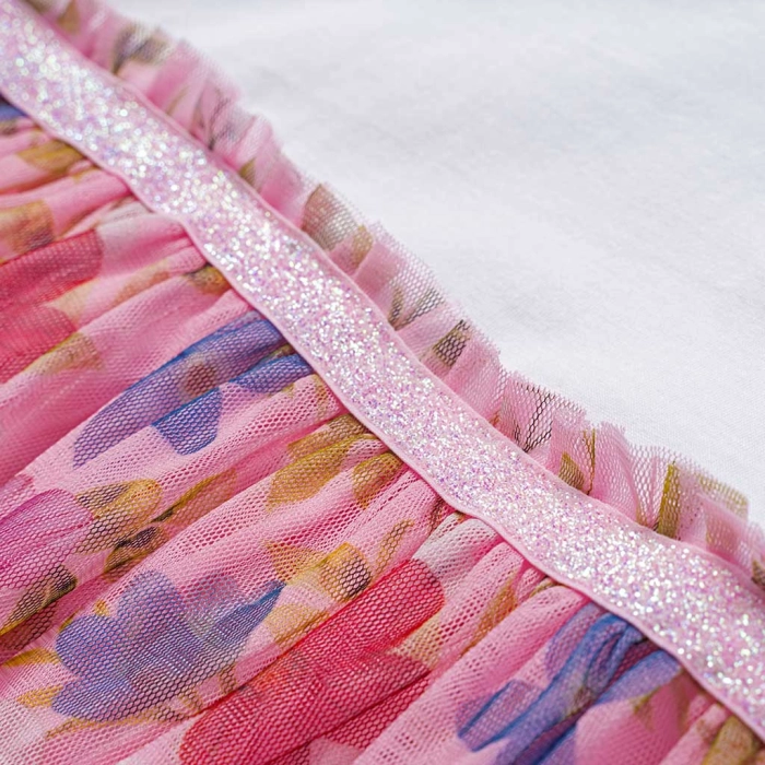 Παιδικό φόρεμα Losan για κορίτσια Butterfly άσπρο καθημερινό καλοακιρινό κοντομάνικο μακό τούλι casual ετών online (4)