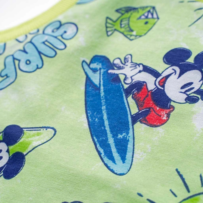 Βρεφκή μπλούζα Disney για αγόρια Mickey Surf λαχανί αγορίστικεσ μπλούζες καλοκαιρινές ετών online (3)