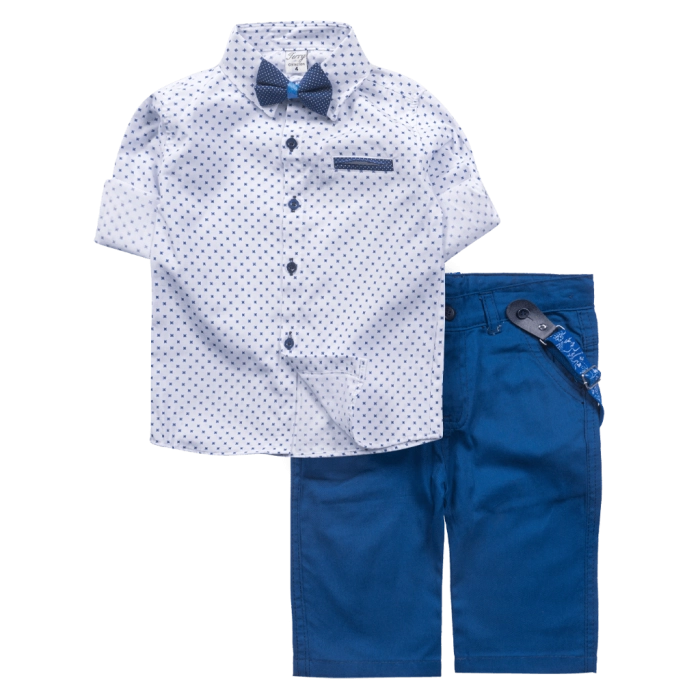 Παιδικό σετ με πουκάμισο για αγόρια Blesse summer μπλε γάμος βάφτιση καλοκαιρινό καλό επίσημο ετών online (1)