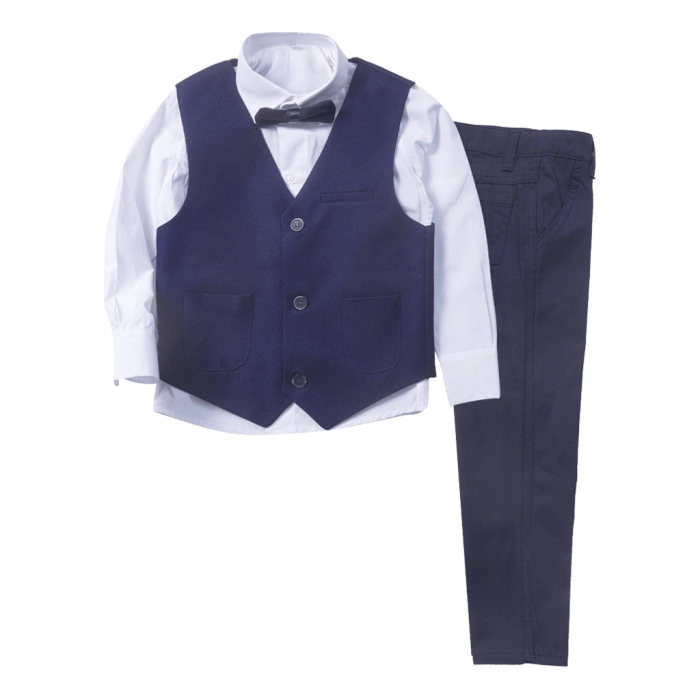 Παιδικό κοστούμι με γιλέκο για αγόρια Santiago μπλε καλοκαιρινά κοστούμια ετών αμπιγέ