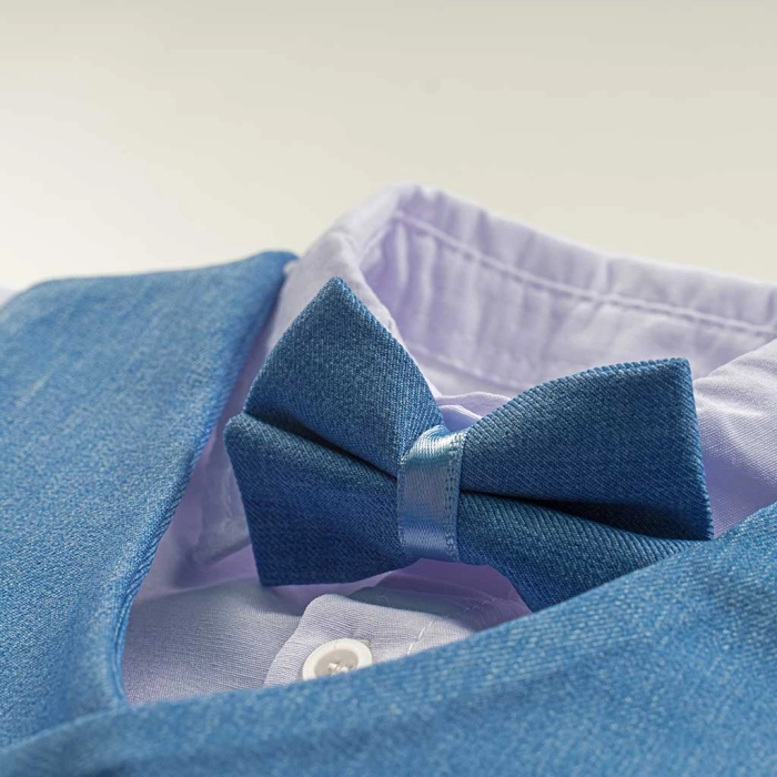 Βρεφικό κοστούμι με γιλέκο για αγόρια Απόλλωνας γαλάζιο για βάφτιση μηνών κοστούμια σετ αμπιγέ καλοκαιρινά online (2)