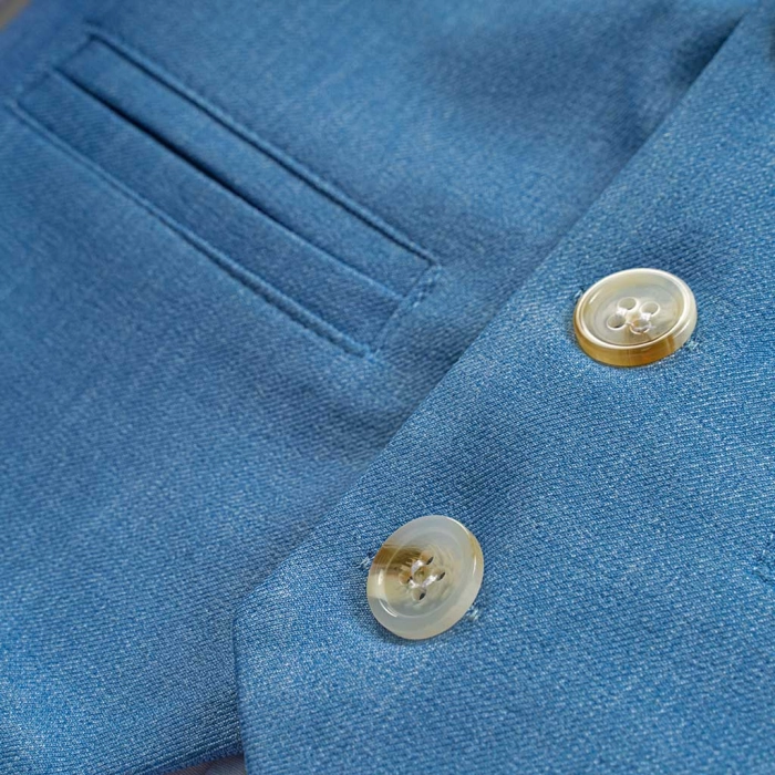 Βρεφικό κοστούμι με γιλέκο για αγόρια Απόλλωνας γαλάζιο για βάφτιση μηνών κοστούμια σετ αμπιγέ καλοκαιρινά online (3)