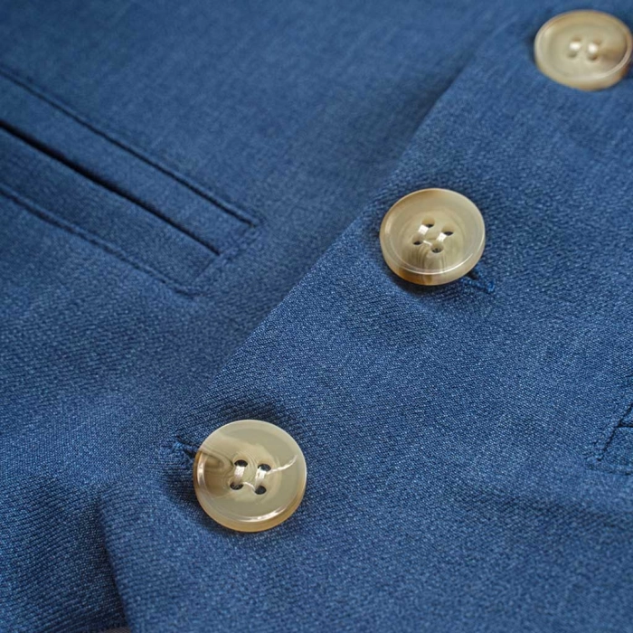 Βρεφικό κοστούμι με γιλέκο για αγόρια Απόλλωνας μπλε ραφ για βάφτιση μηνών κοστούμια σετ αμπιγέ καλοκαιρινά online (3)