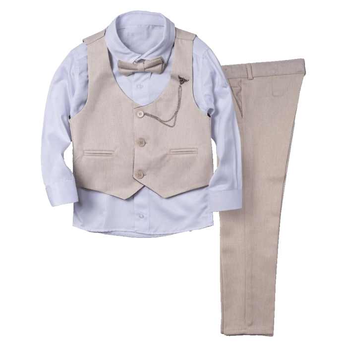 Παιδικό κοστούμι με γιλέκο για αγόρια Mayaguez μπεζ 2-3 ετών καλοκαιρινά κοστούμια ζαρα mayoral
