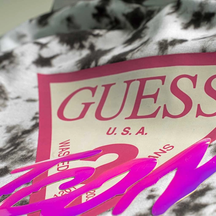 Παιδικό μπλουζοφόρεμα GUESS για κορίτσια Icons άσπρο καθημερινό ανοιξιάτικο φθινοπωρινό σχολείο επώνυμο ετών tie dye online (2)