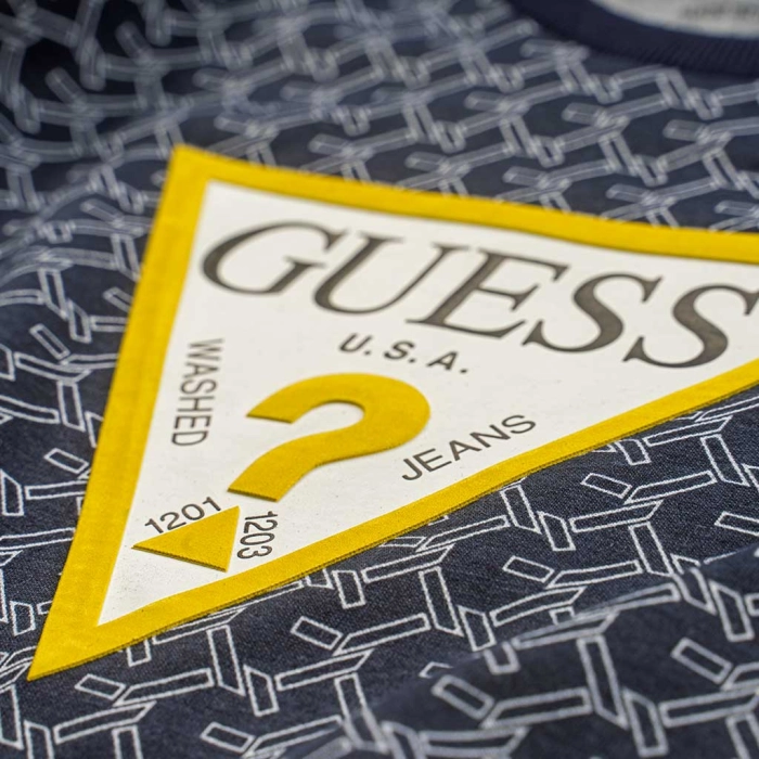 Παιδικό σετ φόρμας GUESS για αγόρια Triangles μπλε καθημερινό επώνυμο αθλητικό σχολείο ανοιξιάτικο φθινοπωρινό ετών online (2)