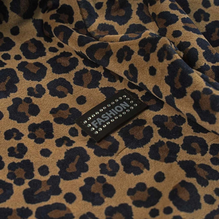 Παιδικό σετ φόρμας Εβίτα για κορίτσια Leopard Fashion μαύρο βελούδινο σχολείο καθημερινό ζεστό χειμωνιάτικο ετών online (9)