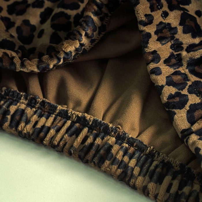 Παιδικό σετ φόρμας Εβίτα για κορίτσια Leopard Fashion μαύρο βελούδινο σχολείο καθημερινό ζεστό χειμωνιάτικο ετών online (10)