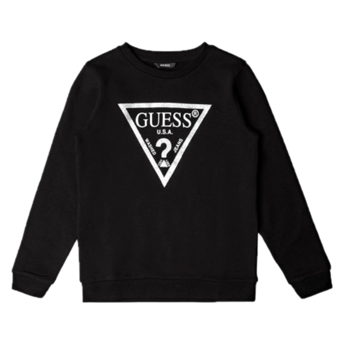 Παιδική μπλούζα GUESS για κορίτσια Glam μαύρο καθημερινή σχολείο ανοιξιάτικη φθινοπωρινή άνετη ετών online