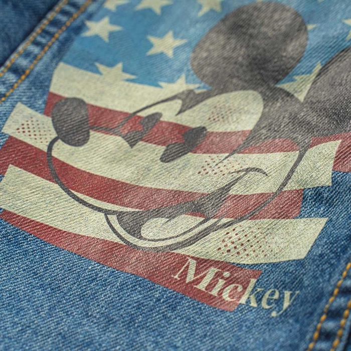 Βρεφικό μπουφάν Disney για αγόρια American Flag μπλε τζίν καθημερινό άνετο βόλτα σχολείο μίκυ jean mickey online (6)