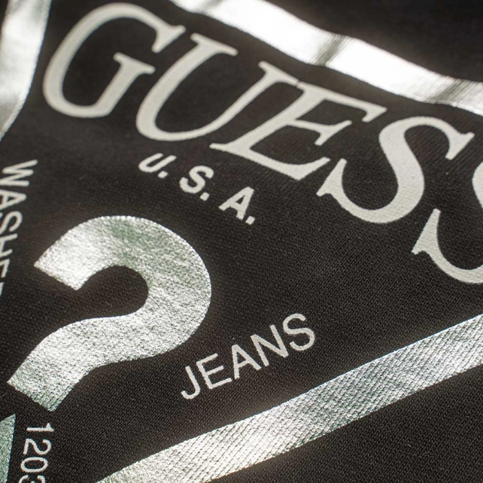 Παιδική μπλούζα GUESS για κορίτσια Glam μαύρο καθημερινή σχολείο ανοιξιάτικη φθινοπωρινή άνετη ετών online (2)